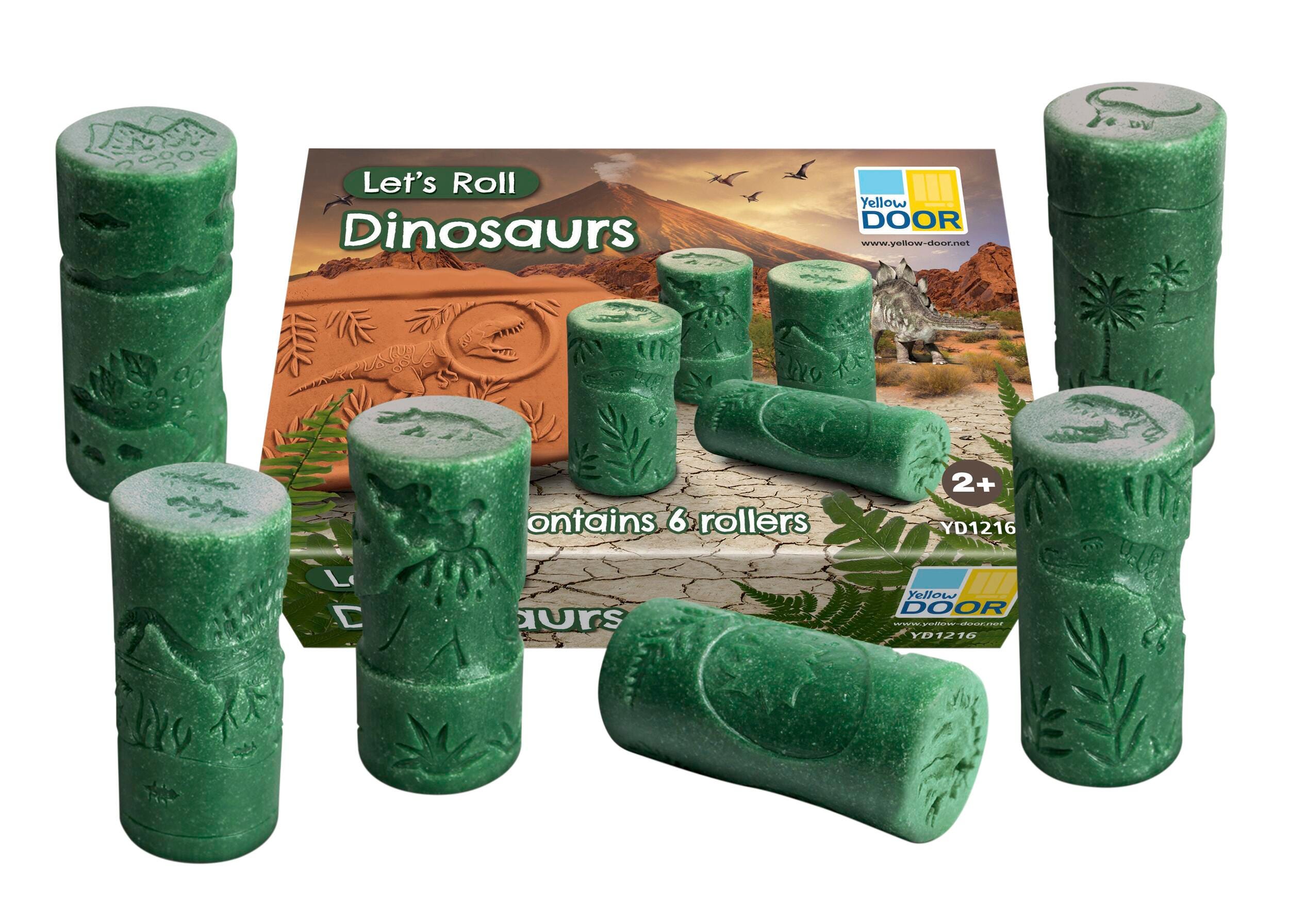 SEVENTEEN DINO フォームローラー 3色セット Yellow Door Let's Roll Dinosaurs Rollers, Set of 6 | School Specialty